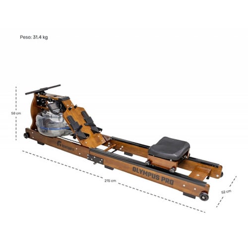 Maquina De Remo Agua Plegable Cuerpo Madera Crossfit Centurfit
