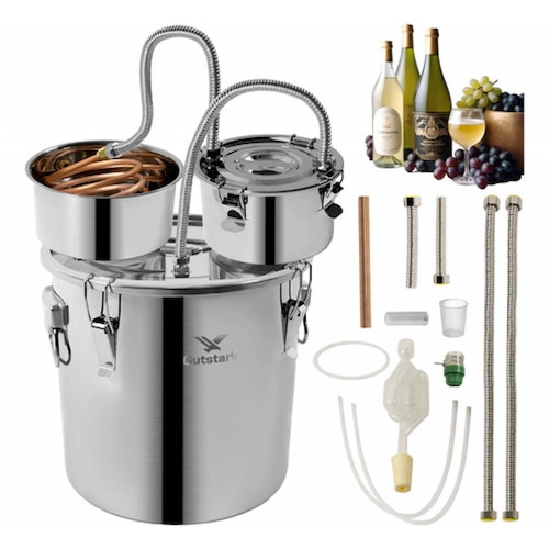 Destilador Agua Alcohol 8gal Acero Inoxidable Termometro 30l