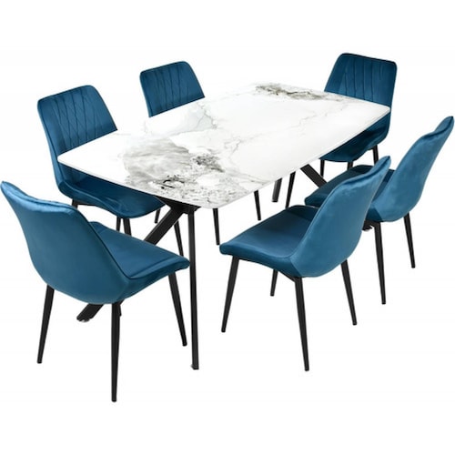 Mesa Comedor 6 Pers Marmol Granito Lujo Premium 162x90x74