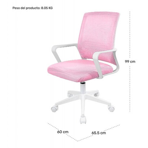 Silla Oficina Ajustable Ejecutiva Ergonomica Escritorio Rosa