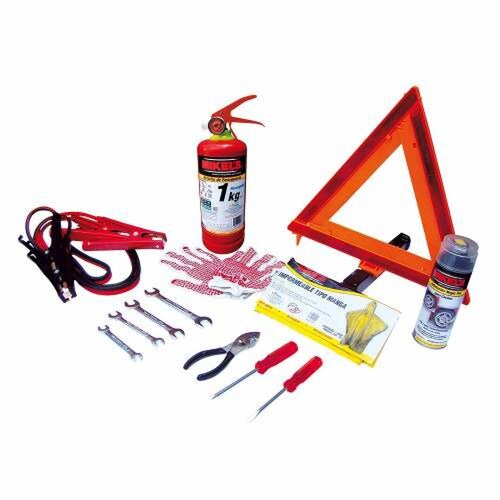 Kit Auxilio Vial 1.5t Gato Botella Martillo Desarmador