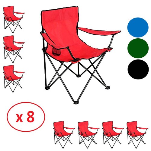 Kit Mesa + 2 Sillas Plegables Playa Jardin Camping Rojo