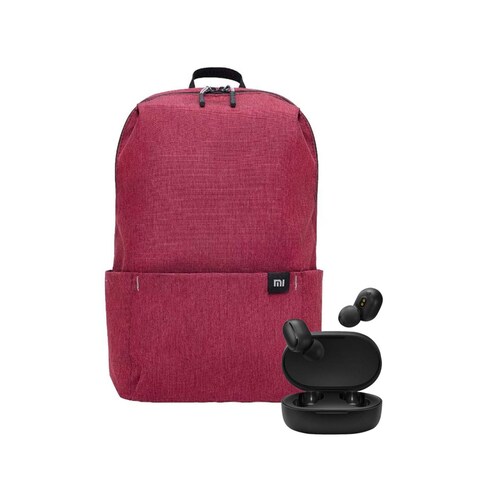 XIAOMI MI TRUE WIRELESS EARBUDS BASIC NEGRO + MI CASUAL DAYPACK ROJO 