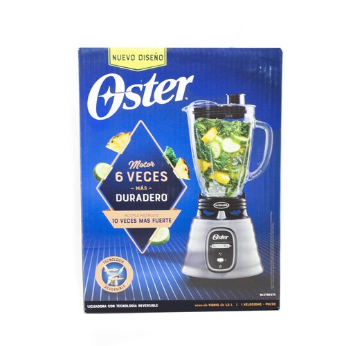 Licuadora 1 Velocidad + Reversible Acero Inoxidable con Negro Oster BLSTBESTE.