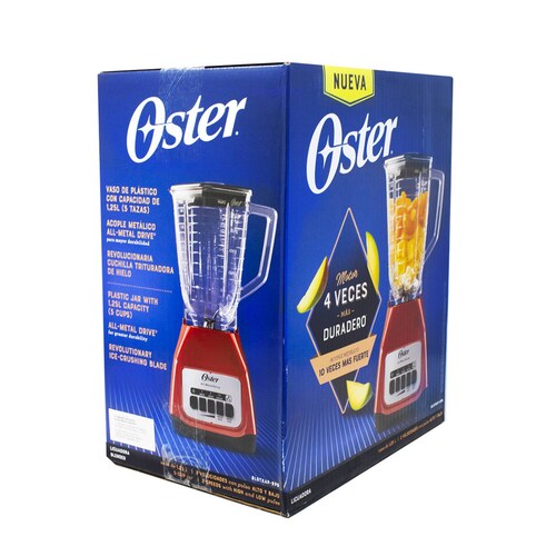 Licuadora 2 Velocidades + 2 Pulso Vaso de Plastico Rojo Oster BLSTKAPRPB.