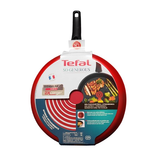 Juego de Sartenes 26/30 cm Titanium Force Rojo So Generous T FAL C3710512M.