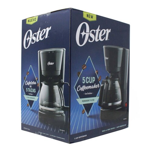 Cafetera 5 Tazas Filtro Permanente Negra Oster BVSTDC05