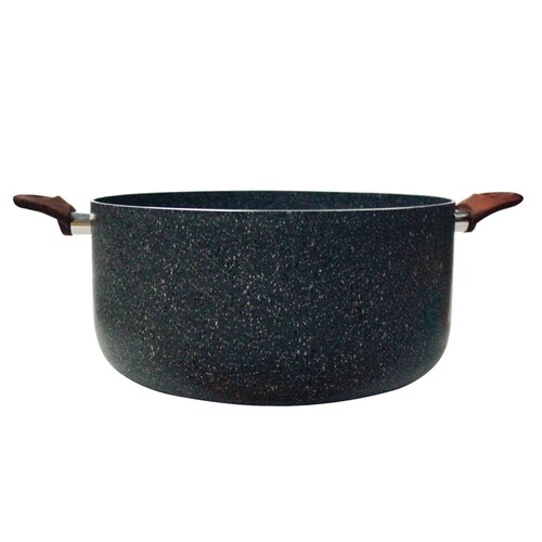 Olla 34 cm Tapa de Vidrio y Asas Tipo Madera Antiadherente Stone 360 Lamex 6729-0