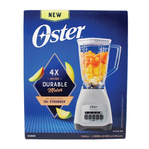 Licuadora 2 Velocidades + 2 Pulso Vaso de Plastico Blanca Oster Blstkapwpb
