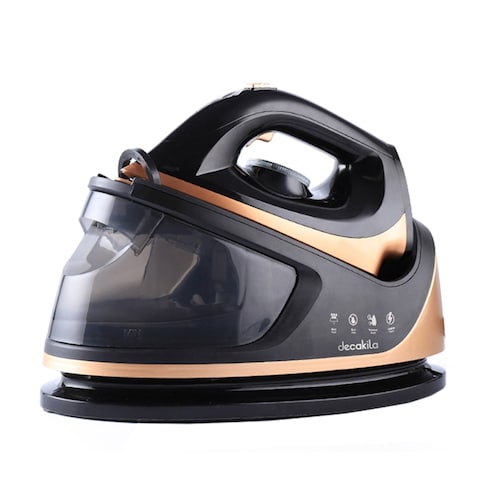 Plancha Generador de Vapor 1600 W Tanque 1.1 L Negro y Dorado Decakila KUEN006B
