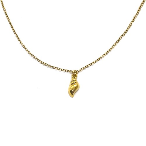 Collar Caracol de Mar en Cadena Chapa de Oro