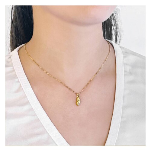 Collar Caracol de Mar en Cadena Chapa de Oro