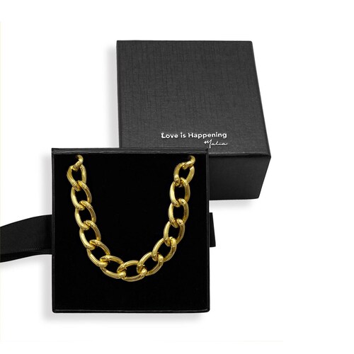 Collar Cadena Gruesa en Chapa de Oro