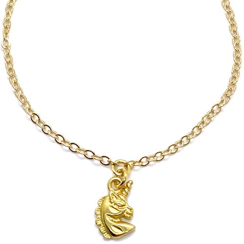 Pulsera Unicornio en Cadena Chapa de Oro