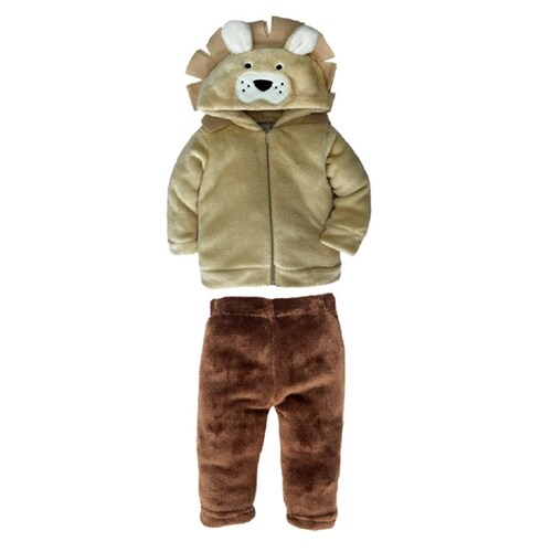 Conjunto 2 piezas Chamarra con Gorro Bordado Leon Melena