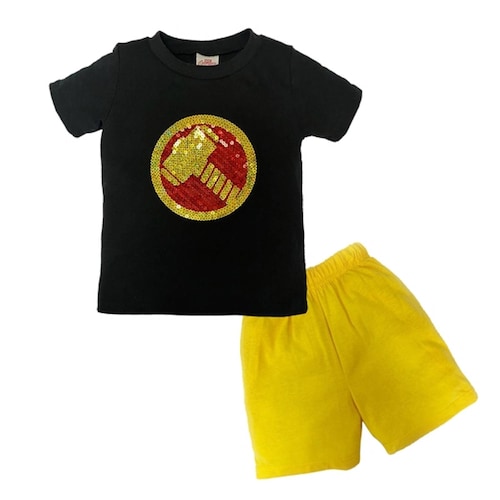 Conjunto 2 piezas Playera Bordada y Short Marvel Thor