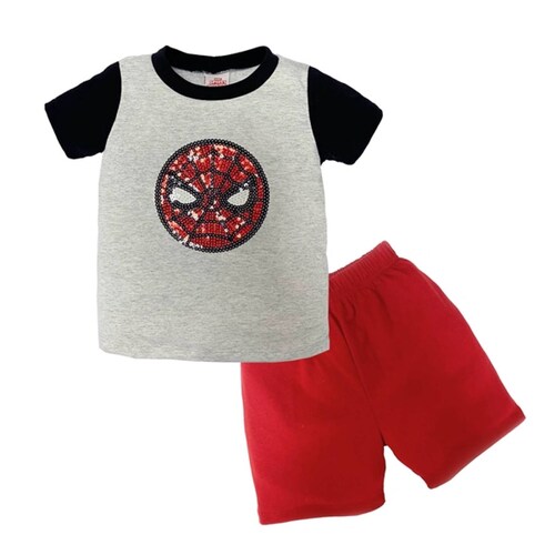 Conjunto 2 piezas Playera Bordada y Short Marvel Spiderman