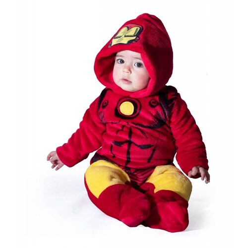 Mameluco Con Gorro Bordado Marvel Iron Man .