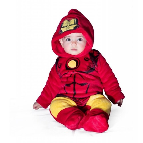 Mameluco Con Gorro Bordado Marvel Iron Man .