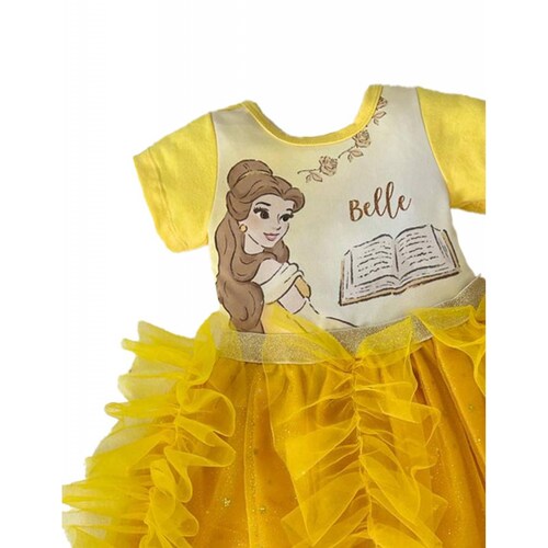 Vestido manga corta con sublimando enfrente Disney Bella 
