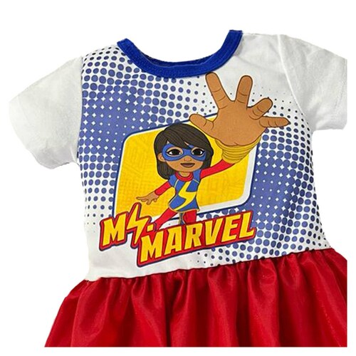 Vestido estampado manga corta Marvel Ms. Capitana Marvel 