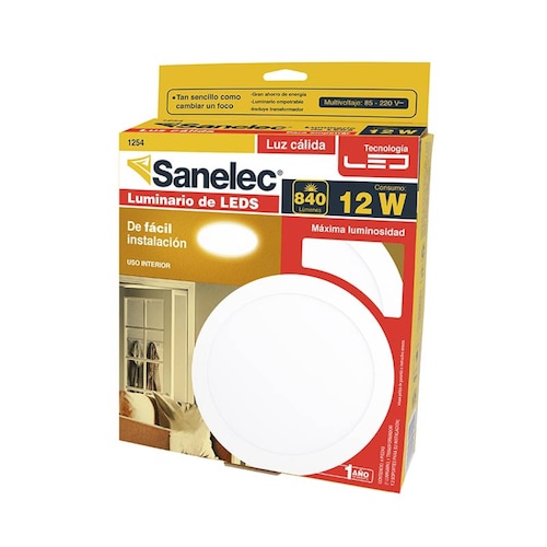 Luminario Circular para Empotrar 12W Luz Cálida Sanelec 1254