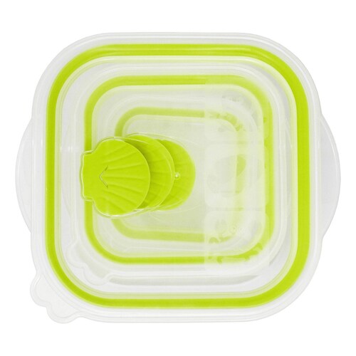 Juego De Recipientes Cuadrados Sea Shell Verde   Jr7179