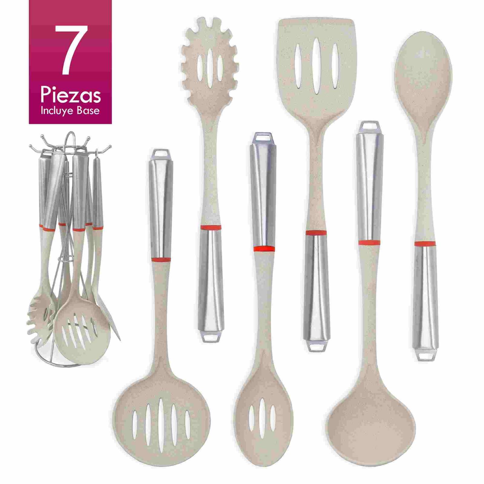 Juego De Utensilios De Cocina Con Base 7 Piezas - Sears