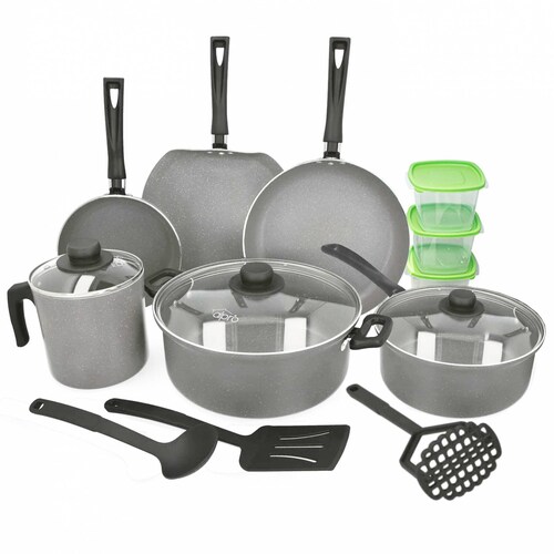 Batería de Cocina Oxford + Utensilios 15 Piezas