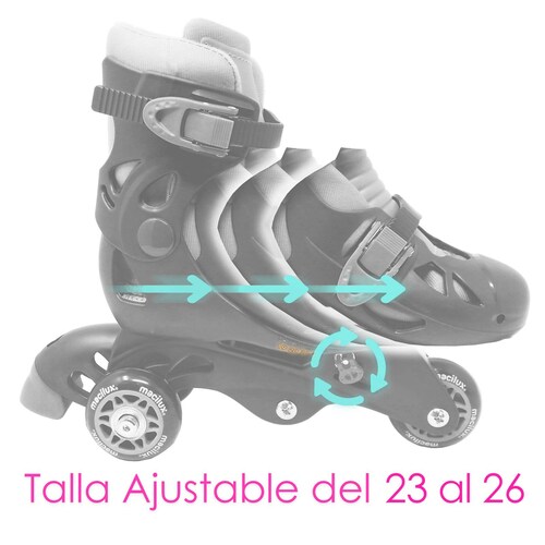 Patines en Línea 23 al 26 Casco y Rodilleras Rosa Lila