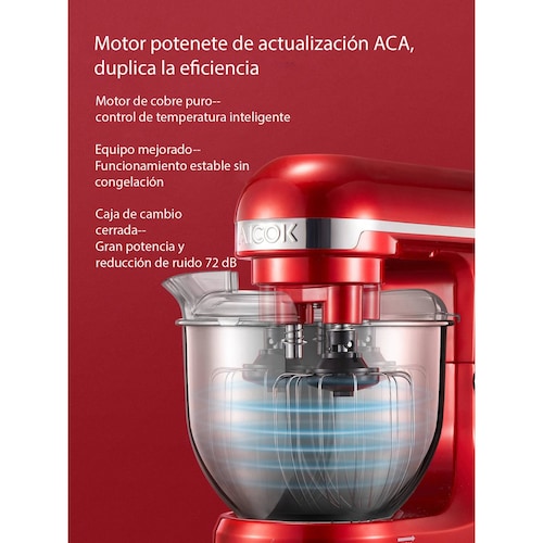 Batidora de Pedestal Aicok Doble gancho Tazón 5 L 6 Vel
