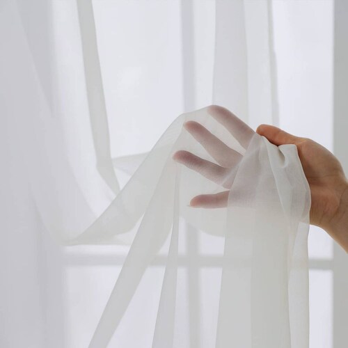 Cortina Traslucida Color Blanco 1 Panel 140X210