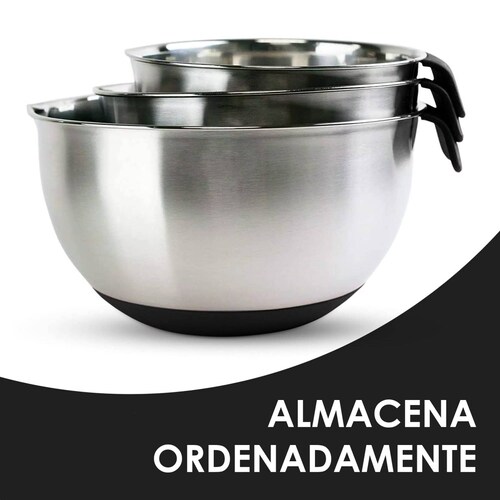 Las mejores ofertas en Tazones para mezclar Gris acero inoxidable