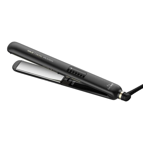 Plancha Alaciadora Gama Gold Dual Plates color Negro