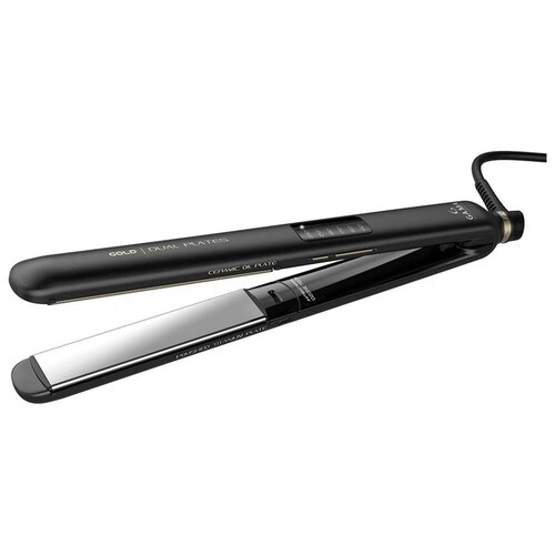 Plancha Alaciadora Gama Gold Dual Plates color Negro