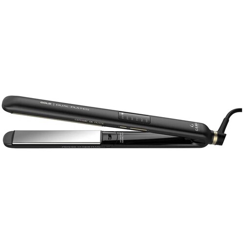 Plancha Alaciadora Gama Gold Dual Plates color Negro
