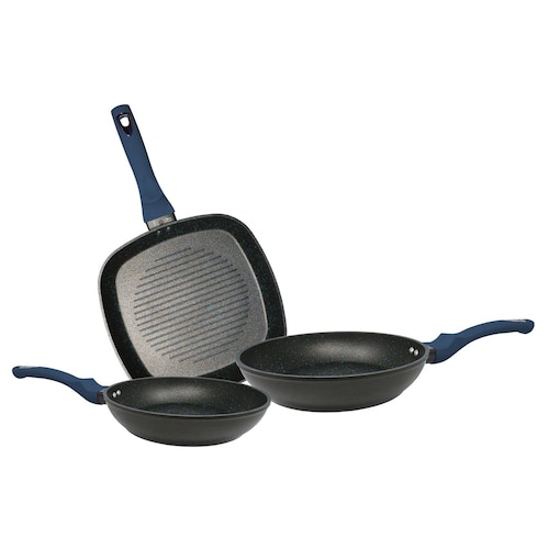 Juego de 2 Sartenes y Grill Alfa 20 24 y 28cm Cerámica