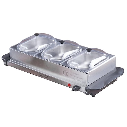 Bufetera Eléctrica 3 Divisiones Brentwood Acero Inoxidable