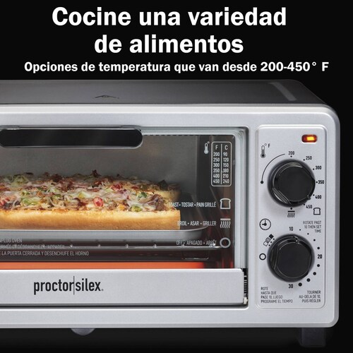 Horno Tostador Proctor Silex 4 Rebanadas Plata   Negro 31260