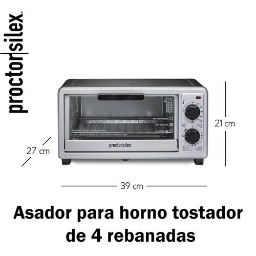 Horno Tostador Proctor Silex 4 Rebanadas Plata   Negro 31260