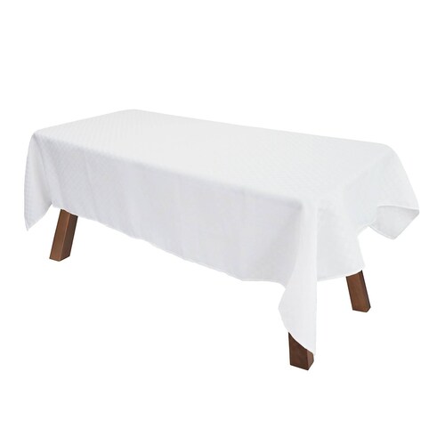 Mantel Para Comedor Rectangular Color Blanco.