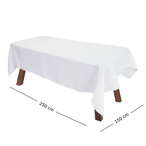 Mantel Para Comedor Rectangular Color Blanco.