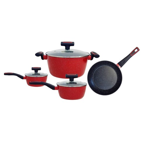 Batería de cocina FOODE set 7 piezas Vintage Rojo