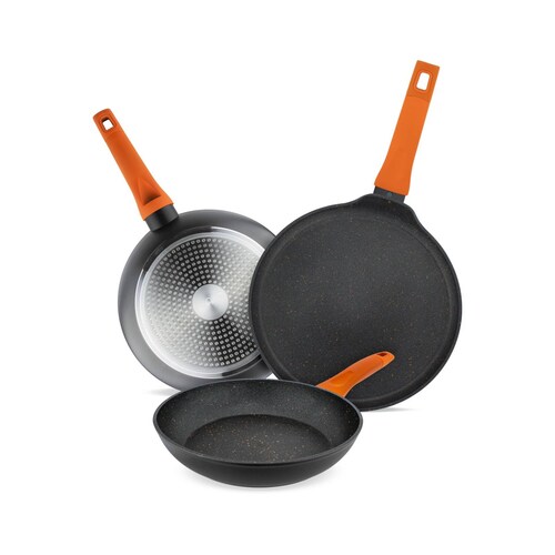JUEGO DE 3 PIEZAS 2 SARTENES Y COMAL FOODE MOD FDE02213