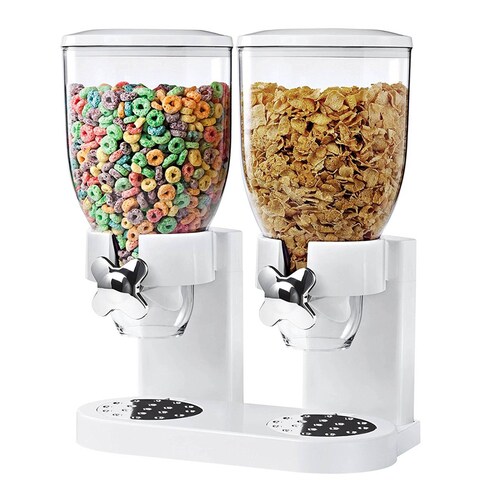 Dispensador de Cereal Doble Deluxe - Blanco