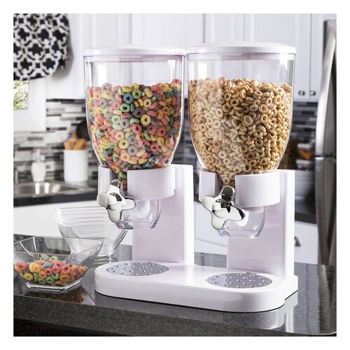 Dispensador de Cereal Doble Deluxe - Blanco