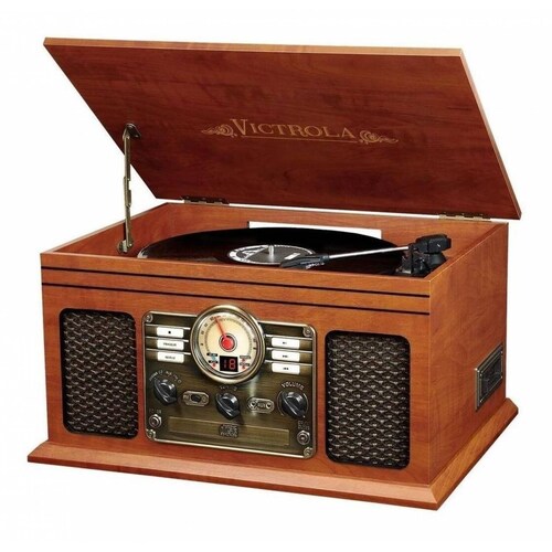 Tocadiscos Retro Vintage Bt Con 6 En 1 Victrola 