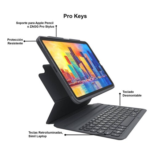 Teclado iPad Air 10.9 4g Modelo Pro Keys Con Funda - Zagg 