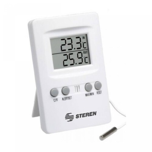 Termómetro Digital Interiores Exteriores Alarma Steren
