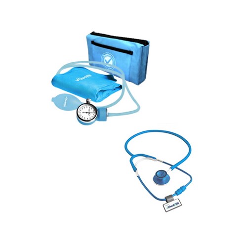 Kit Baumanometro Doble Campana Economico Azul Checkatek